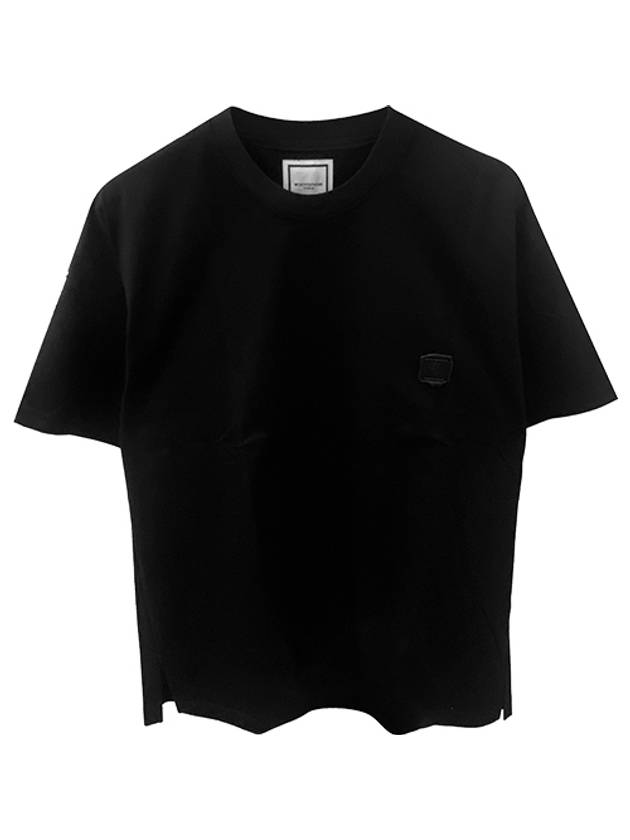 W241TS03708B Rubber Logo Landscape Round Short Sleeve TShirt Black Men's TShirt TTA - WOOYOUNGMI - BALAAN 1