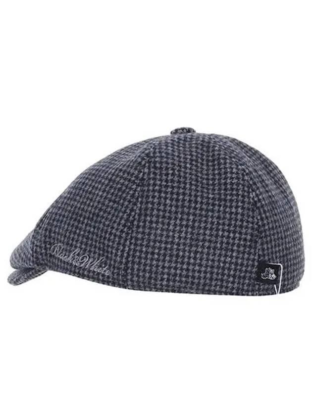 Men s Check Hunting Cap 8414GXAC NAVY - BLACK&WHITE - BALAAN 4