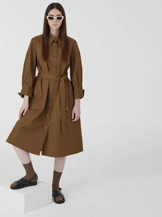 sleeve puff A-line outer dress brown - VOYONN - BALAAN 2