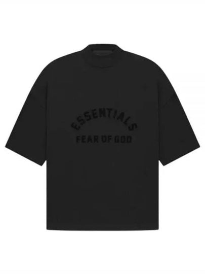 Logo Print High Neck Short Sleeve T-Shirt Black - FEAR OF GOD ESSENTIALS - BALAAN 2