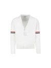 Milano Stitch Sprite Armband Cotton V-neck Cardigan White - THOM BROWNE - BALAAN 2