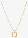 Gancini Large Necklace Brass & Gold - SALVATORE FERRAGAMO - BALAAN 3