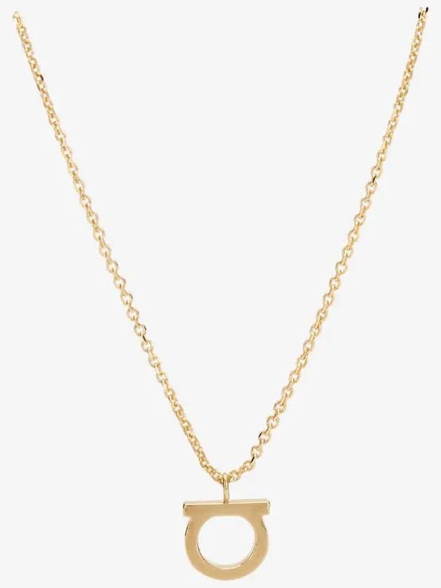 Gancini Large Necklace Brass & Gold - SALVATORE FERRAGAMO - BALAAN 3