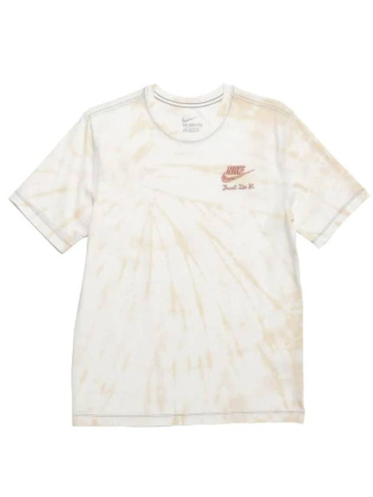 NSW Ed Gel SS Tie Dye Cotton Short Sleeve T-Shirt Ivory - NIKE - BALAAN 1