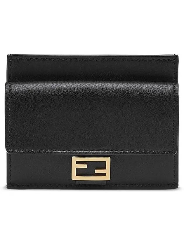 FF Baguette Flap Card Wallet Black - FENDI - BALAAN 3