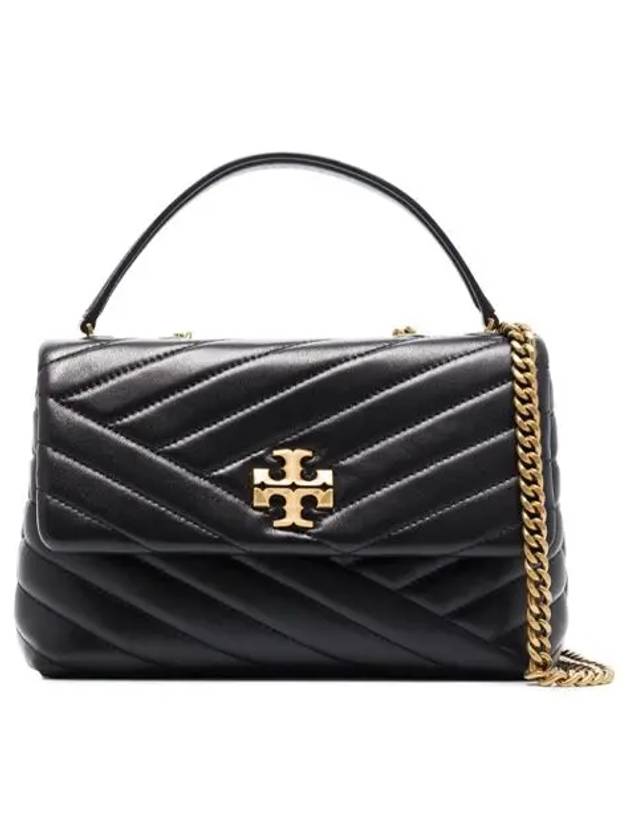 Kira Chevron Convertible Strap Small Shoulder Bag Black - TORY BURCH - BALAAN 3