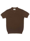 Honeycomb open collar knit BROWN - BLACKBROWN - BALAAN 1