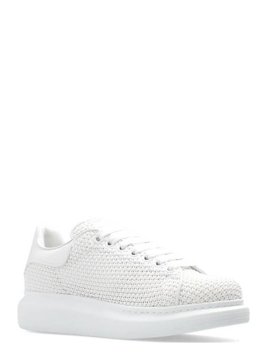 Round Toe Knitted Low Top Sneakers White - ALEXANDER MCQUEEN - BALAAN 1