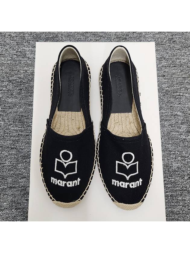 Canae Embroidered Logo Canvas Espadrilles Black - ISABEL MARANT - BALAAN 4