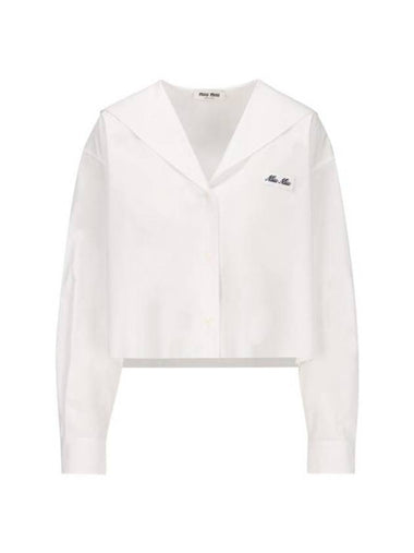 Poplin Shirt White - MIU MIU - BALAAN 1