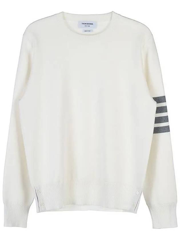 4 Bar Armband Milano Stitch Knit Top White - THOM BROWNE - BALAAN 2