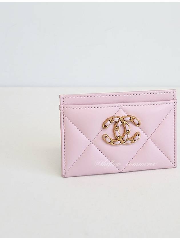 19 Nineteen Card Holder Pink Gold Lambskin AP1167 B04852 NW780 - CHANEL - BALAAN 3