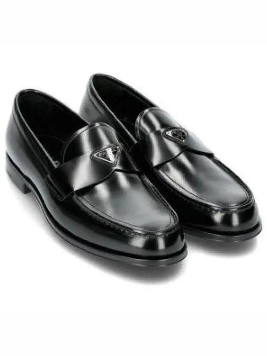 Brushed Leather Loafers Black - PRADA - BALAAN 2