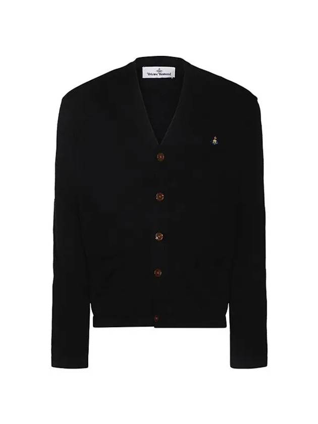 V Neck Cotton Cardigan Black - VIVIENNE WESTWOOD - BALAAN 4