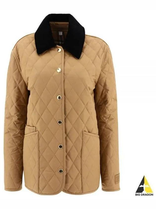 Women's Diamond Quilted Jacket Brown - BURBERRY - BALAAN 2