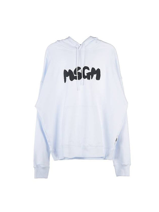 Lettering Logo Print Hoodie White - MSGM - BALAAN 1