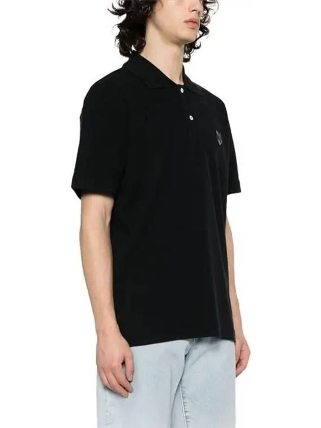 Bold Fox Head Patch Oversized Polo Shirt Black - MAISON KITSUNE - BALAAN 5