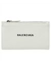 Logo Print Zipper Card Wallet White - BALENCIAGA - BALAAN 1