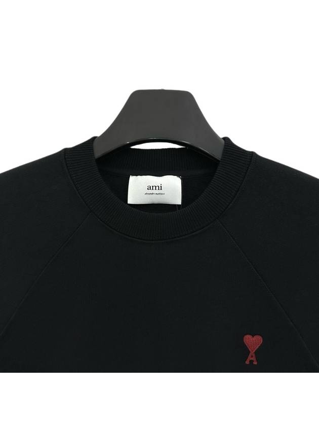 Small Heart Logo Sweatshirt Black - AMI - BALAAN 4