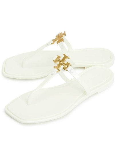 Roxanne Jelly Logo Flip Flops White - TORY BURCH - BALAAN 2