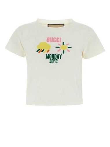 Jersey Cotton Long Sleeve T-Shirt White - GUCCI - BALAAN 1