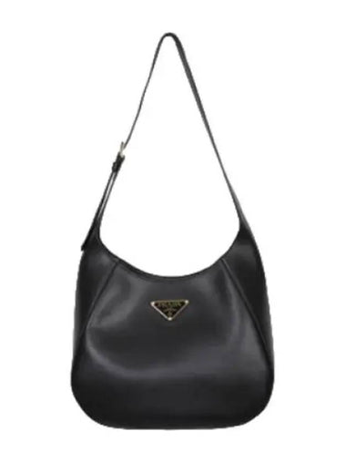 Triangular logo leather shoulder bag - PRADA - BALAAN 1