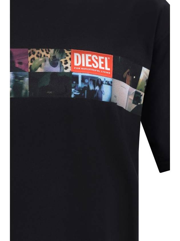 Diesel Black Cotton T-Shirt - DIESEL - BALAAN 3