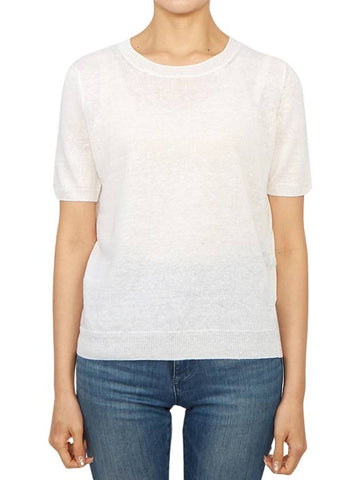 Pancone Short Sleeve Knit Top White - MAX MARA - BALAAN 1