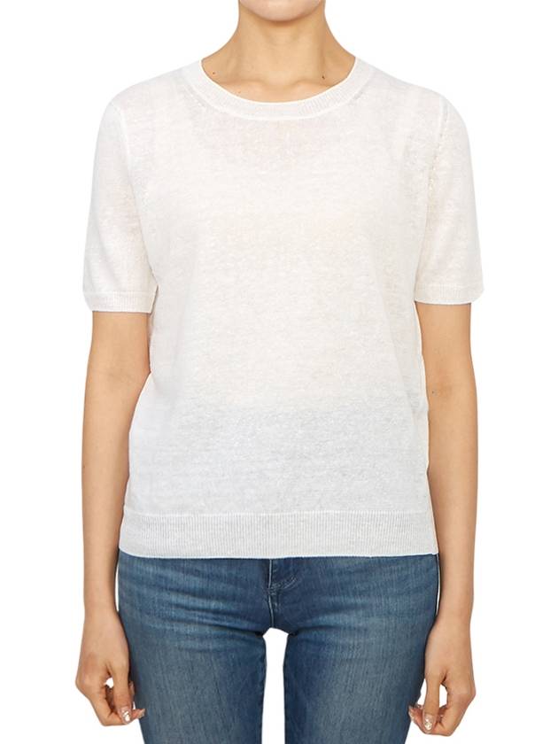 Pancone Short Sleeve Knit Top White - MAX MARA - BALAAN 2