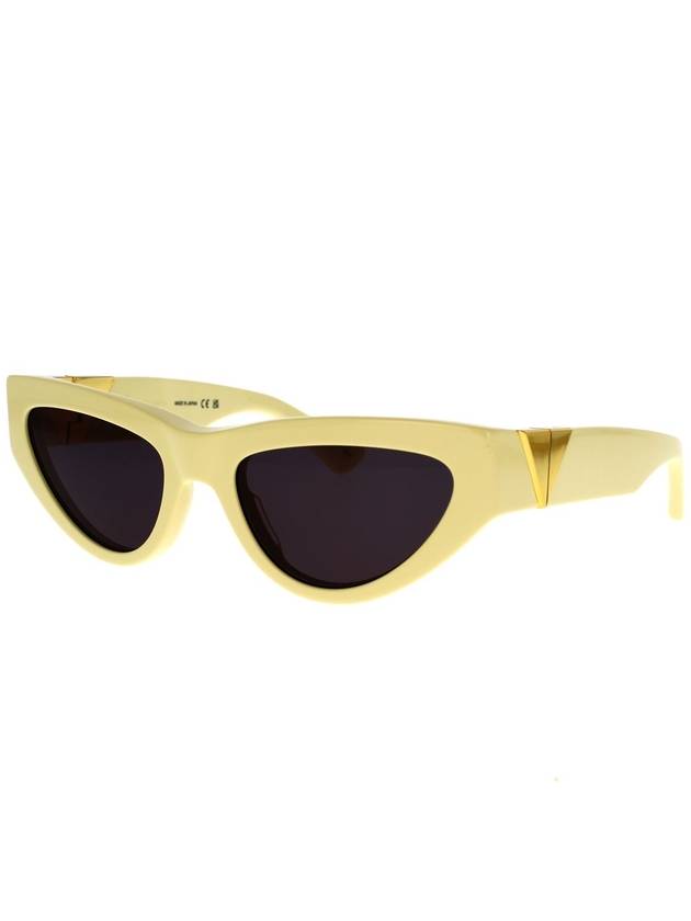 Eyewear Logo Temple Cat Eye Sunglasses Yellow - BOTTEGA VENETA - BALAAN 3