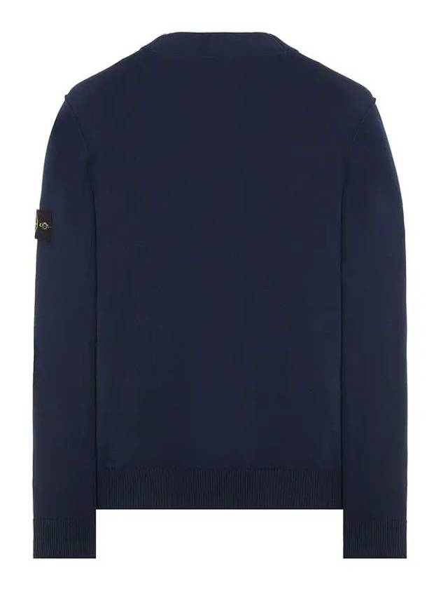 Logo Patch Cardigan Navy - STONE ISLAND - BALAAN 3