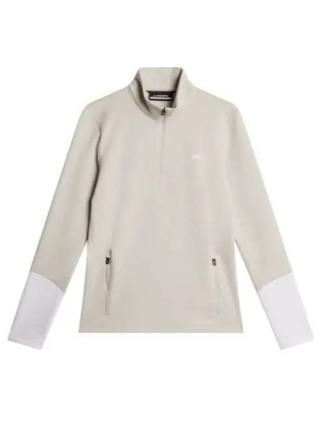 Women's Aerial Quarter Zip Mid Layer Jacket Moonbeam - J.LINDEBERG - BALAAN 2