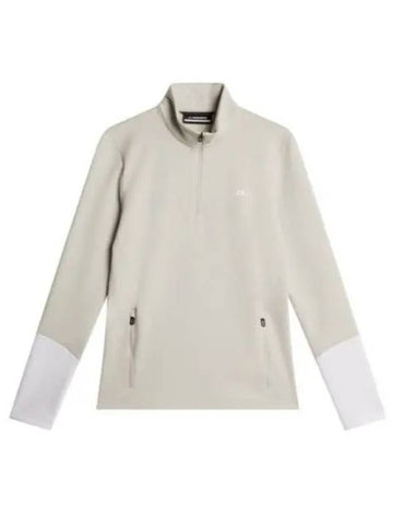 Women's Aerial Quarter Zip Mid Layer Jacket Moonbeam - J.LINDEBERG - BALAAN 1