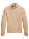 30 Points Cotton Quarter Zipper Sweater Brown - POLO RALPH LAUREN - BALAAN 2