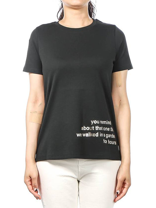 Women's Slogan Print Short Sleeve T-Shirt Green - MAX MARA - BALAAN 2