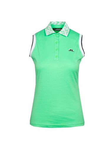 Leslie Sleeveless PK Shirt Green - J.LINDEBERG - BALAAN 1