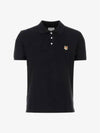 Fox Head Patch Cotton Polo Shirt Black - MAISON KITSUNE - BALAAN 2