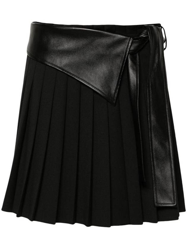 Alberta Ferretti Pleated Faux-Leather Mini Skirt - ALBERTA FERRETTI - BALAAN 1