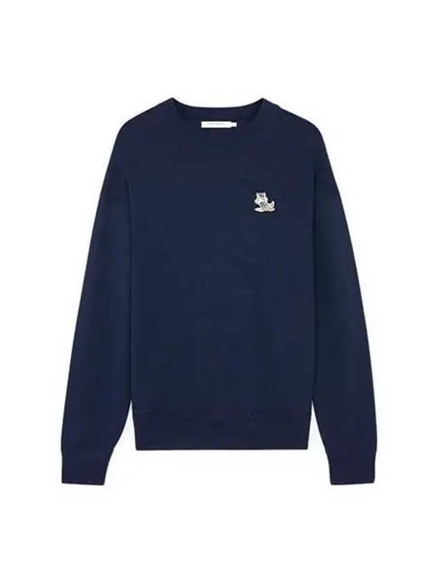 Dressed Fox Patch Knit Sweatshirt Navy KM00503KT1036 - MAISON KITSUNE - BALAAN 1