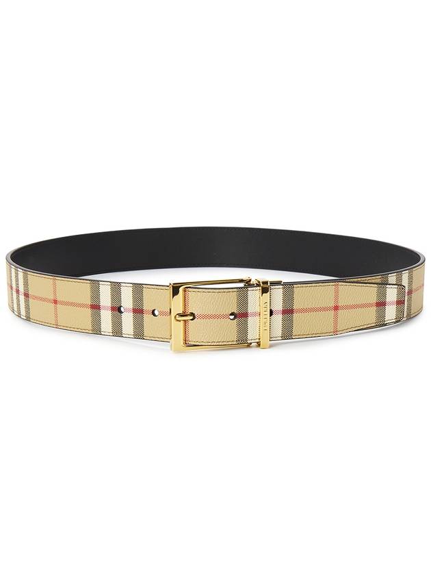 Engraved Logo Reversible Leather Belt Beige - BURBERRY - BALAAN 4