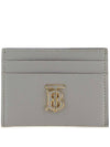 Grainy leather card wallet light Grey - BURBERRY - BALAAN 1