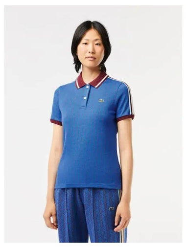 Women s slim fit monogram jacquard short sleeve polo t shirt DF0849 53N NJI domestic product GQ2N23110200532 - LACOSTE - BALAAN 1