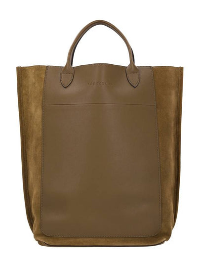 Cabas Suede Medium Tote Bag Khaki - LONGCHAMP - BALAAN 2