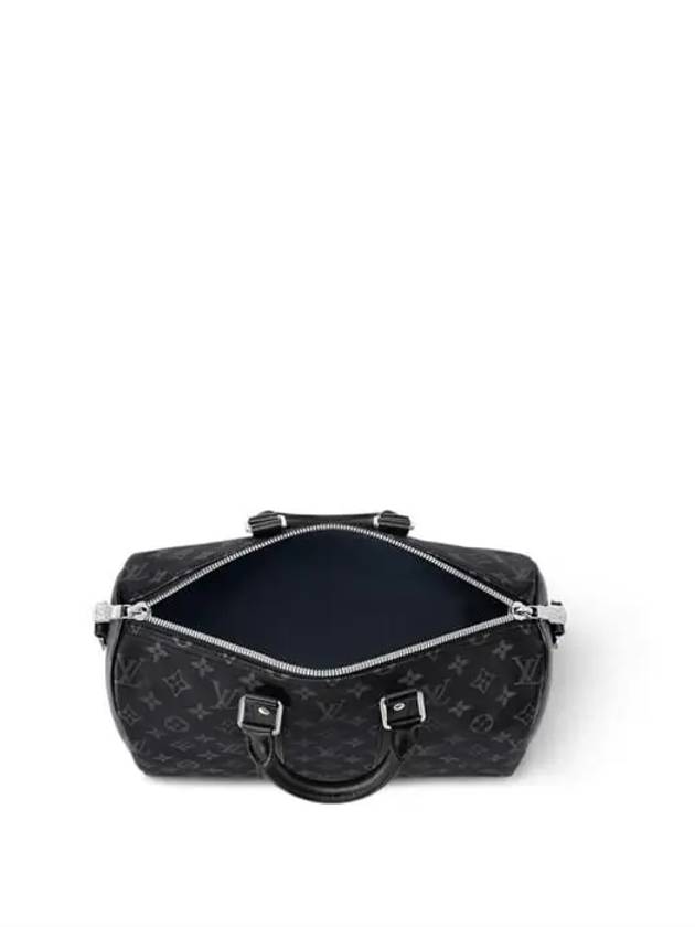 Keepall Bandouliere 35 Monogram Eclipse Duffel Bag Black - LOUIS VUITTON - BALAAN 4