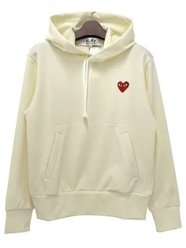 Red Heart Logo Hoodie Ivory AX T174 0513 1154279 - COMME DES GARCONS PLAY - BALAAN 1