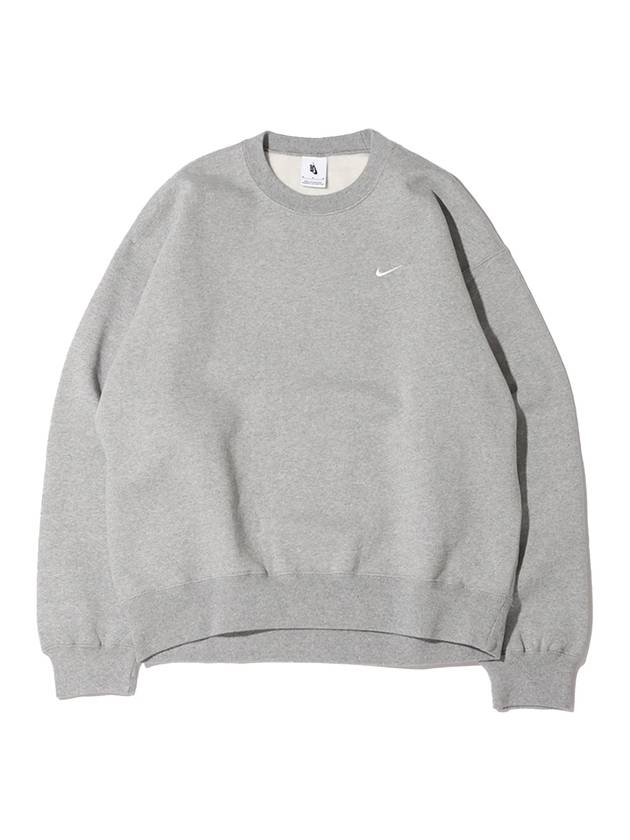 NRG Solo Swoosh Crew Fleece Sweatshirt Grey - NIKE - BALAAN 1