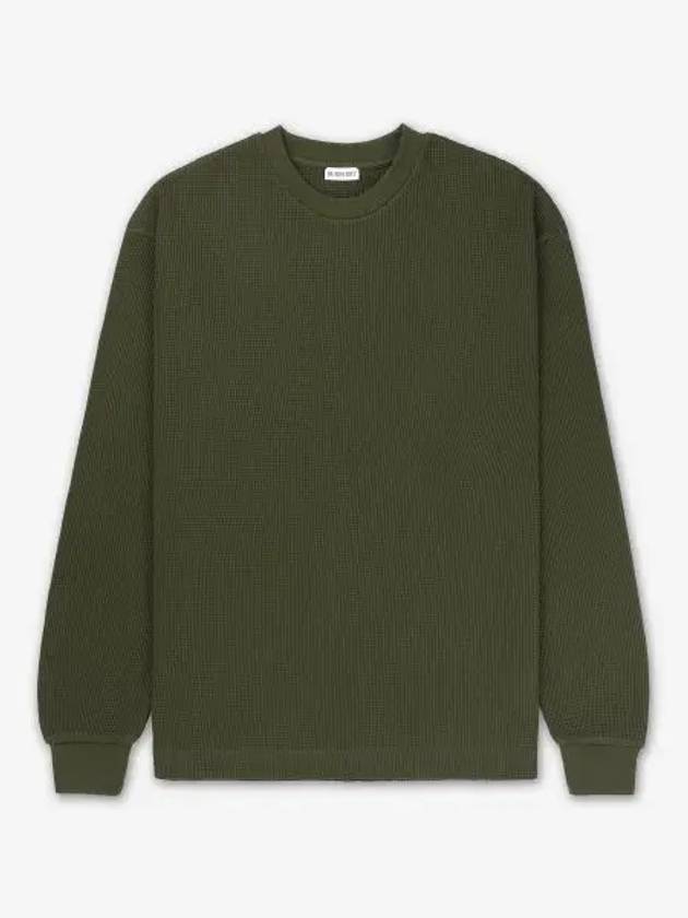 EKD Print Cotton Waffle Knit Top Green - BURBERRY - BALAAN 2