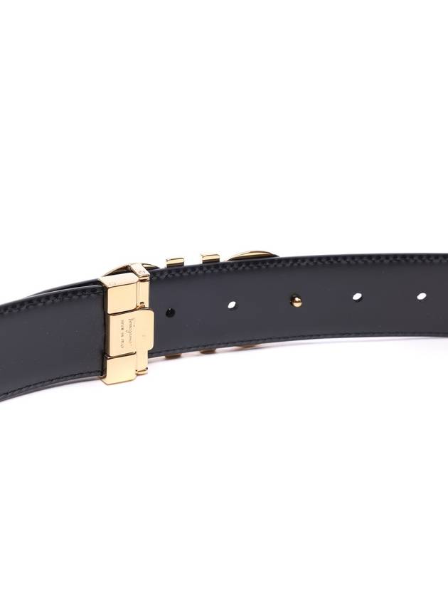 Gancini Leather Reversible Belt Black Blue - SALVATORE FERRAGAMO - BALAAN 7