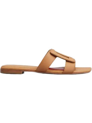 Covered Buckle Leather Mule Brown - ROGER VIVIER - BALAAN 1