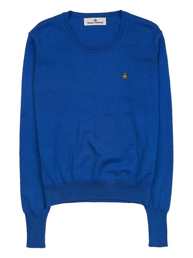 ORB Embroid Logo Knit Top Blue - VIVIENNE WESTWOOD - BALAAN 11